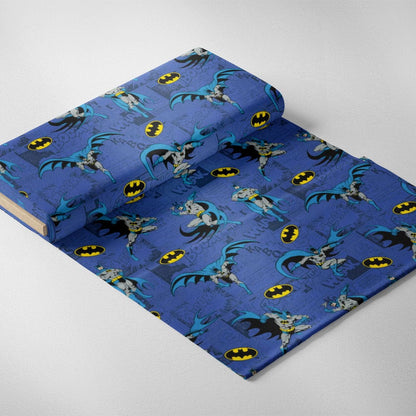 Camelot Fabrics Fabric DC Comics Batman Fabric Comics Blue Whole Bolt 10 Metres  - The Sewing Studio