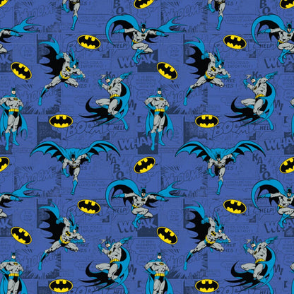 Camelot Fabrics Fabric DC Comics Batman Fabric Comics Blue Whole Bolt 10 Metres  - The Sewing Studio