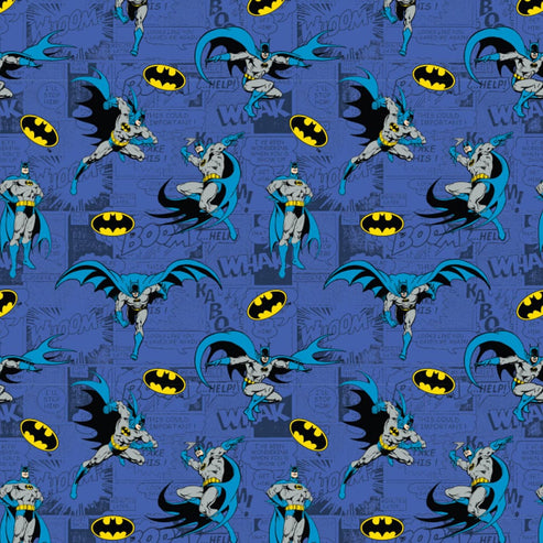 Camelot Fabrics Fabric DC Comics Batman Fabric Comics Blue Whole Bolt 10 Metres  - The Sewing Studio