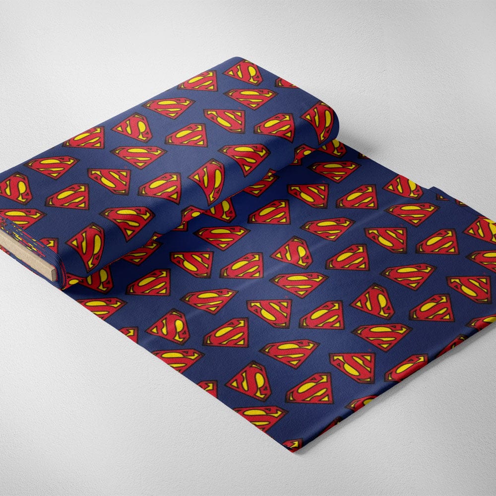 Camelot Fabrics Fabric DC Comics Fabric Superman Logo Whole Bolt 10 Metres  - The Sewing Studio