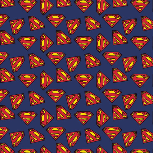 Camelot Fabrics Fabric DC Comics Fabric Superman Logo Whole Bolt 10 Metres  - The Sewing Studio