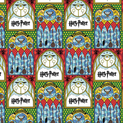 Camelot Fabrics Fabric Harry Potter Stained Glass Broomsticks Quilting Fabric  - The Sewing Studio