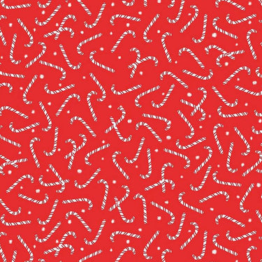 Christmas Countdown Fabric Candy Canes Red C8983-RED