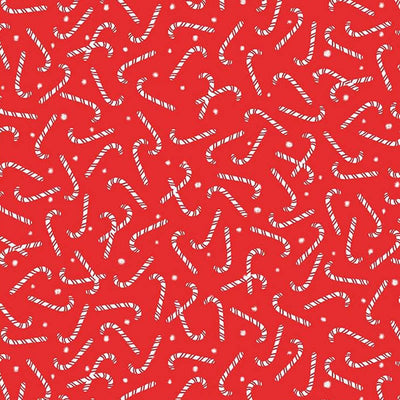 Christmas Countdown Fabric Candy Canes Red C8983-RED