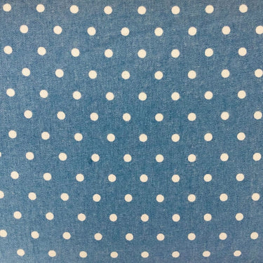 Craft Cotton Co Fabric Chambray Printed Cotton Spot  - The Sewing Studio for sale UK - The Sewing Studio