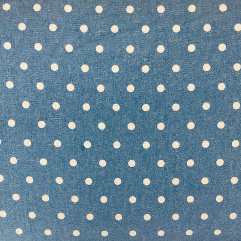 Craft Cotton Co Fabric Chambray Printed Cotton Spot  - The Sewing Studio