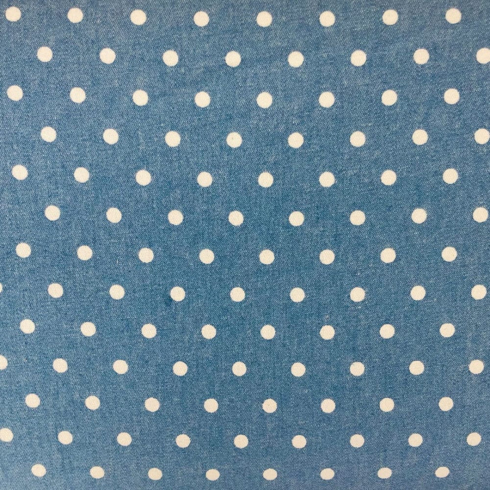 Craft Cotton Co Fabric Chambray Printed Cotton Spot  - The Sewing Studio