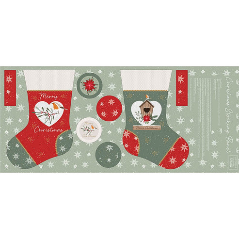 Craft Cotton Co Fabric Craft Cotton Welcome Home Stocking Fabric Panel 3266-12  - The Sewing Studio