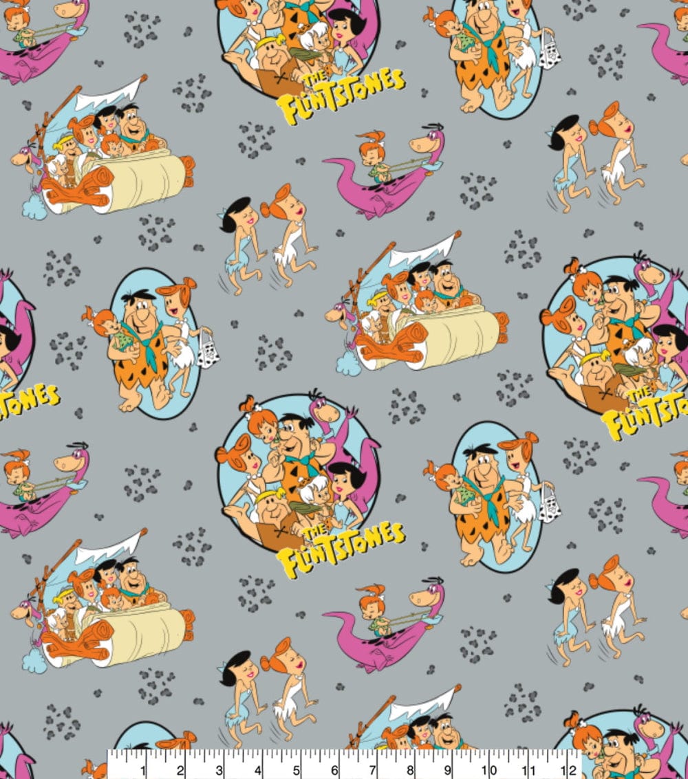 Craft Cotton Co Fabric Flintstones Stone Age Family Fabric  - The Sewing Studio