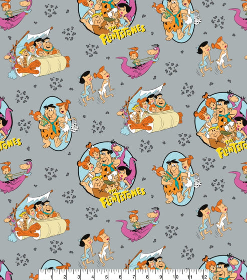 Craft Cotton Co Fabric Flintstones Stone Age Family Fabric  - The Sewing Studio