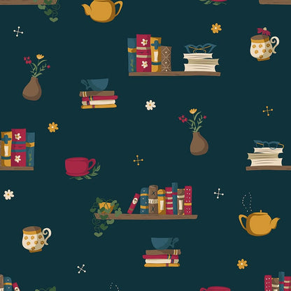 Craft Cotton Co Fabric Forest Journal Fabric Cosy Library 2929-01  - The Sewing Studio