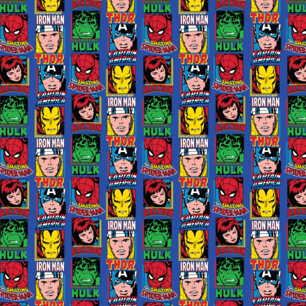 Craft Cotton Co Fabric Marvel Comics Fabric Blue  - The Sewing Studio