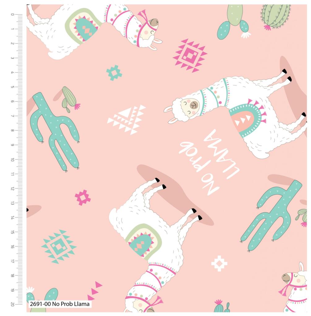 Craft Cotton Co Fabric No Prob Llama Fabric 2691  - The Sewing Studio