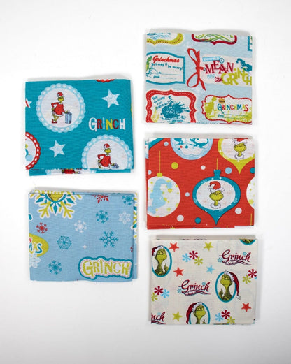 Craft Cotton Co Fabric Pre Cuts Grinch Christmas Fabric Fat Quarter Pack  - The Sewing Studio