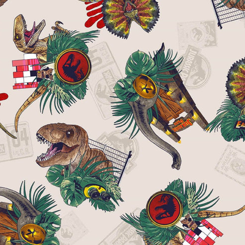 Craft Cotton Co Fabric Universal Studios Jurassic Park Dinasauria 2959-02  - The Sewing Studio