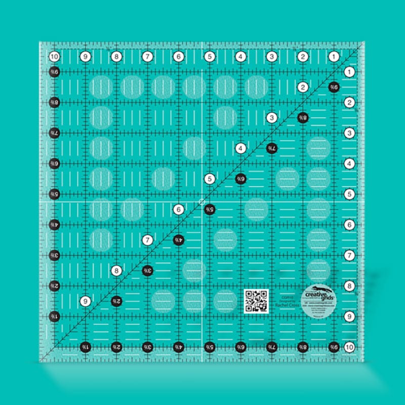 Creative Grids Rulers Stencils Templates Creative Grids Non Slip: 10½" x 10½" Square Quilt Ruler  - The Sewing Studio