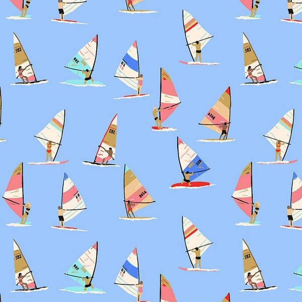 Dear Stella Fabric Dear Stella Fabric Windsurfers Blue Stella-2017  - The Sewing Studio