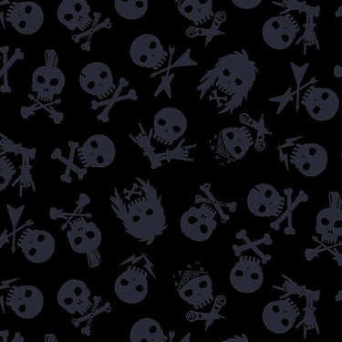 Dear Stella Fabric Shot Through the Heart Fabric Skulls Black  - The Sewing Studio for sale UK - The Sewing Studio