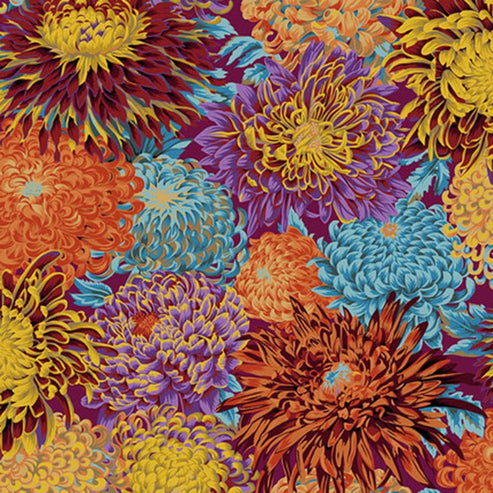 Freespirit Fabric Kaffe Fassett Fabric Japanese Chrysanthemum Autumn  - The Sewing Studio