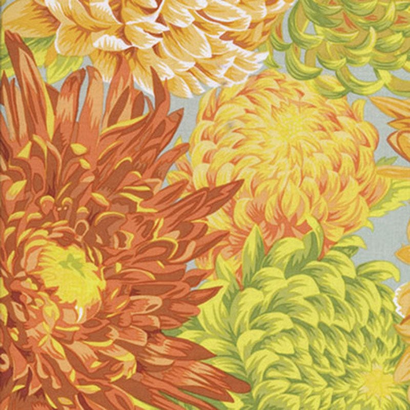 Freespirit Fabric Kaffe Fassett Fabric Japanese Chrysanthemum Yellow  - The Sewing Studio