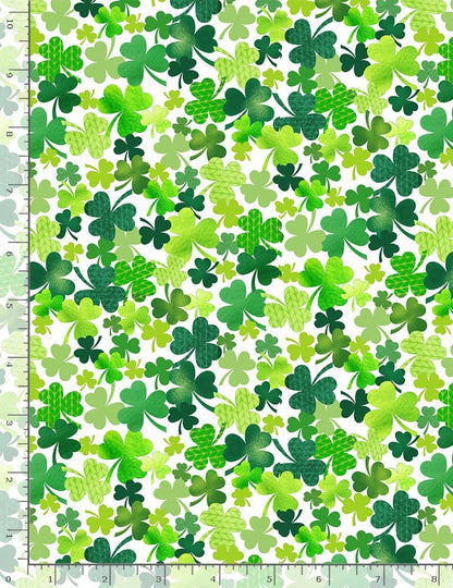 Timeless Treasures Fabric Clovers White