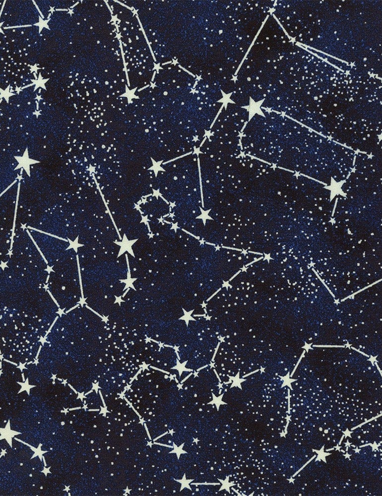 Timeless Treasures Midnight Glows in the Dark Constellations Cotton Fabric
