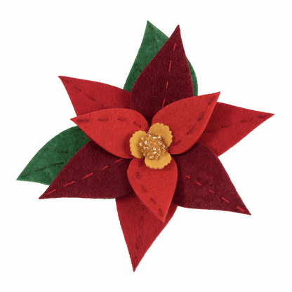 Felt Kit Christmas Poinsettia Brooch