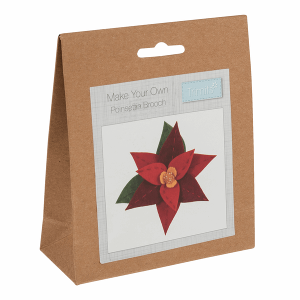 Felt Kit Christmas Poinsettia Brooch