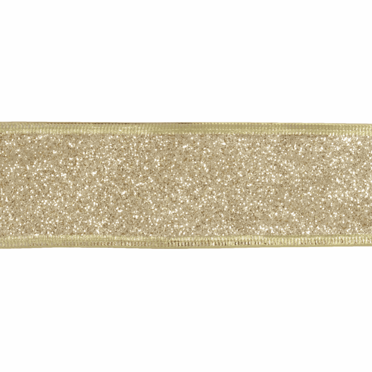 Groves Ribbon Glitter Ribbon Gold 63mm Wide Price Per Metre  - The Sewing Studio