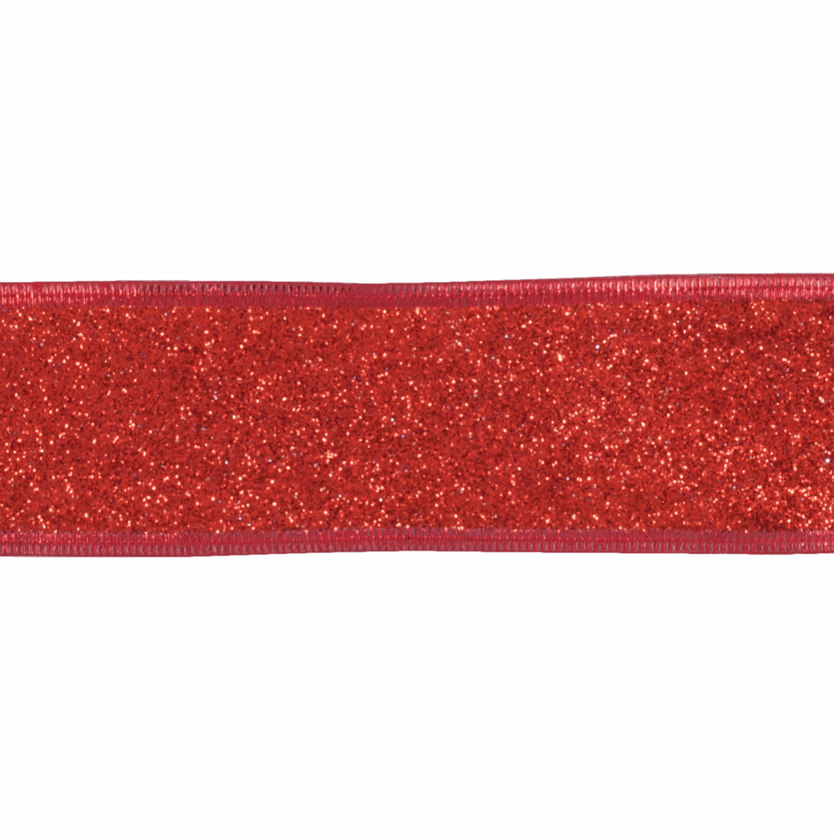 Groves Ribbon Glitter Ribbon Red 63mm Wide Price Per Metre  - The Sewing Studio