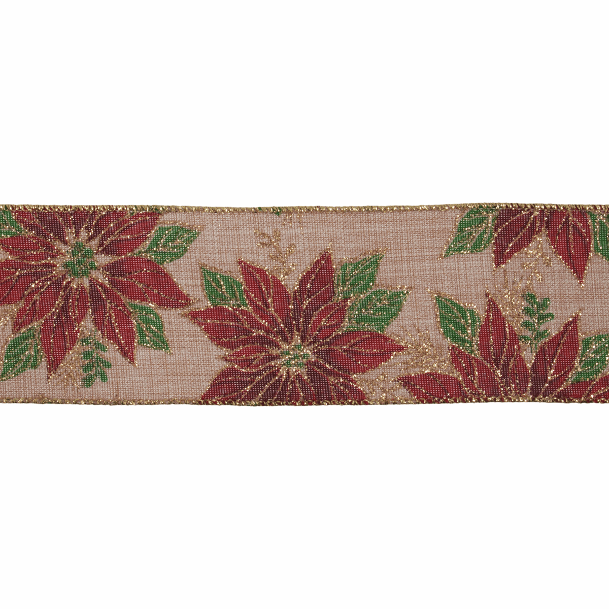 Groves Ribbon Premium Wire Edge Ribbon 63mm Wide Poinsettia Price Per Metre  - The Sewing Studio