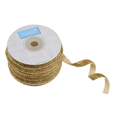 Glitter Velvet Ribbon: 10mm: Gold