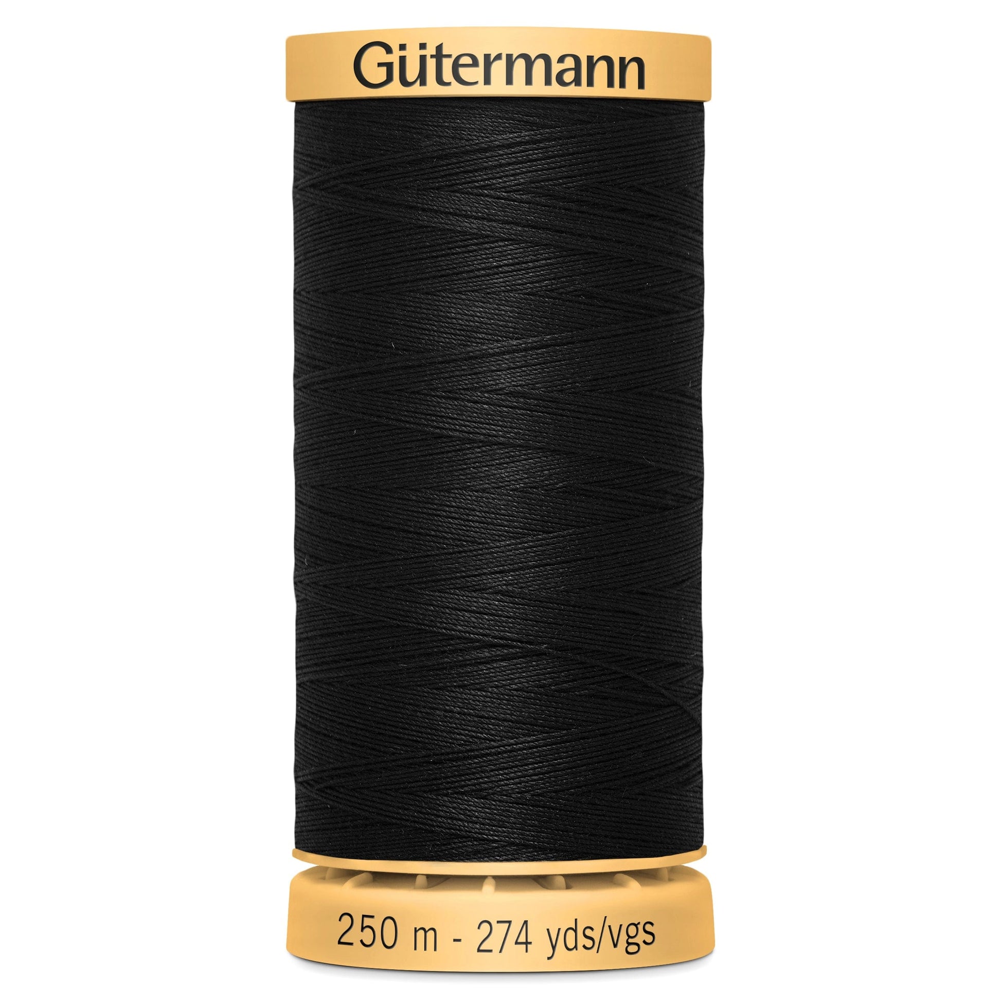 Gutermann Threads Gutermann Cotton Thread 250M Colour Black (5201)  - The Sewing Studio