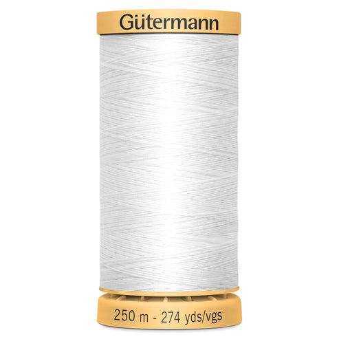 Gutermann Threads Gutermann Cotton Thread 250M Colour White (5709)  - The Sewing Studio