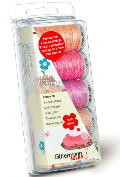 Gutermann Threads Gutermann Thread Set: Cotton 30: 5 x 300m: Pinks/Purples  - The Sewing Studio