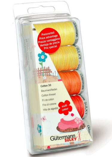 Gutermann Threads Gutermann Thread Set: Cotton 30: 5 x 300m: Yellows/Reds  - The Sewing Studio for sale UK - The Sewing Studio