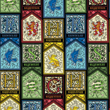 Harry Potter Fabric Stained Glass Crests