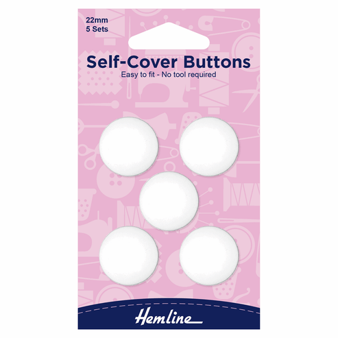 Hemline Buttons Self-Cover Buttons: Nylon: 22mm diameter  - The Sewing Studio