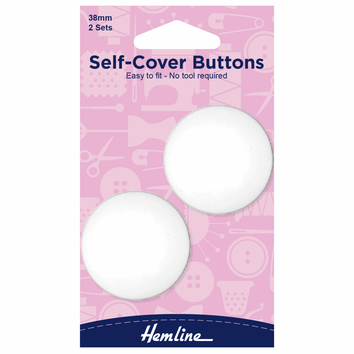 Hemline Buttons Self-Cover Buttons: Nylon: 38mm diameter  - The Sewing Studio