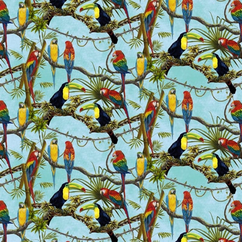 Henry Glass Fabric Birds in Paradise 4706-289