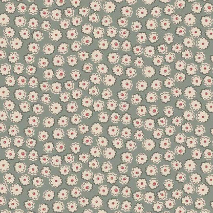 Henry Glass Fabric Anni Downs Market Garden Fabric Carnation Toss Green 2901-17  - The Sewing Studio