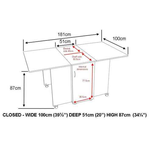 Horn Sewing Cabinets Horn Maxi Hobby Table White  - The Sewing Studio