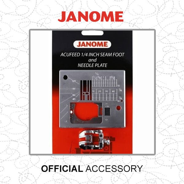 Janome Acufeed 1/4 Inch Seam Foot And Straight Stitch Needle Plate 846407007