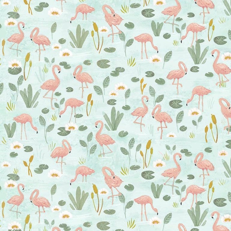 Lets Get Wild Fabric Flamingo Pond