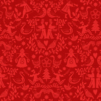 Lewis And Irene 12 Days Of Christmas Fabric 12 Days Of Christmas Mirrored On Red C80-3