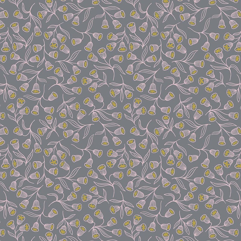 Lewis And Irene Enchanted Enchanted Flowers On Grey With Gold Metallic A544-1