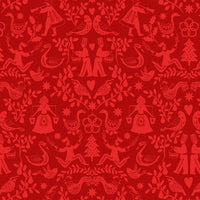 Lewis and Irene Fabric Lewis And Irene 12 Days Of Christmas Fabric 12 Days Of Christmas Mirrored On Red C80-3  - The Sewing Studio