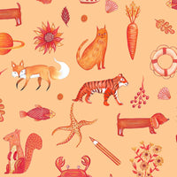 Lewis and Irene Fabric Lewis And Irene Colour Collection Fabric Jennies Oranges Jm1.7  - The Sewing Studio