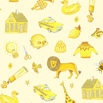 Lewis and Irene Fabric Lewis And Irene Colour Collection Fabric Jennies Yellow Jm1.1  - The Sewing Studio