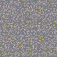 Lewis and Irene Fabric Lewis And Irene Enchanted Enchanted Flowers On Grey With Gold Metallic A544-1